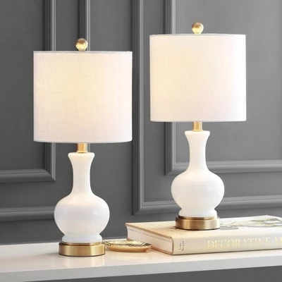 JONATHAN Y 22" (Set of 2) Cox Glass/Metal Table Lamp (Includes Energy Efficient Light Bulb) - JONATHAN Y Navy 3 JONATHAN Y 22" (Set of 2) Cox Glass/Metal Table Lamp (Includes Energy Efficient Light Bulb) - JONATHAN Y Navy