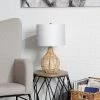 20" Bryce Rattan Silverwood Table Lamp (Includes LED Light Bulb) Light Brown - Decor Therapy -Loca Table Lamps Store unnamed file 5114