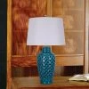 Fangio Lighting Ceramic Table Lamp with Lattice Design - Blue (26") -Loca Table Lamps Store unnamed file 553
