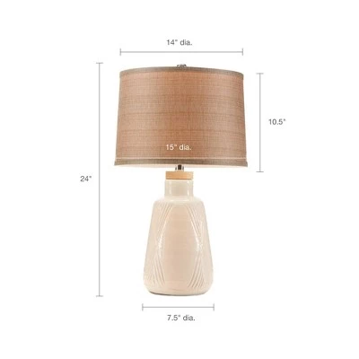 Hampton Hill 24.5" Tate Table Lamp Ivory 7 Hampton Hill 24.5" Tate Table Lamp Ivory - Image 5