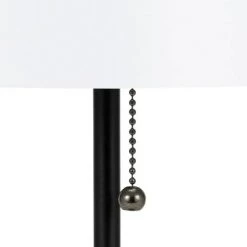 19" Metal Stick Table Lamp with Pull Chain Black - Cresswell Lighting