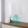 Glass Raindrop Table Lamp with Fabric Shade Aqua - Simple Designs -Loca Table Lamps Store unnamed file 626