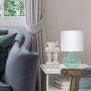 Glass Raindrop Table Lamp with Fabric Shade Aqua - Simple Designs -Loca Table Lamps Store unnamed file 627