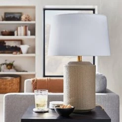 Threshold Designed W/Studio McGee Ceramic Assembled Table Lamp (Includes LED Light Bulb) Gray - Threshold™ designed with Studio McGee
