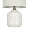 15.25" Textured Ceramic Accent Table Lamp with Linen Shade (Includes LED Light Bulb) White - Cresswell Lighting 1 15.25" Textured Ceramic Accent Table Lamp with Linen Shade (Includes LED Light Bulb) White - Cresswell Lighting -Loca Table Lamps Store unnamed file 703
