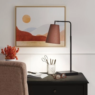 Covington Faux Leather Task Lamp Brown (Includes LED Light Bulb) - Threshold™ 3 Covington Faux Leather Task Lamp Brown (Includes LED Light Bulb) - Threshold™