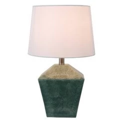 19.5" Carrol Geometric Table Lamp (Includes LED Light Bulb) Soft Turquoise - Decor Therapy