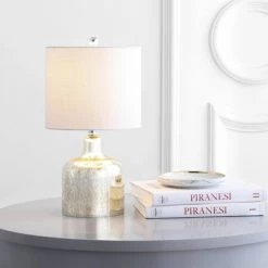 JONATHAN Y 19" Glass Gemma Bell Table Lamp (Includes LED Light Bulb) - JONATHAN Y Clear