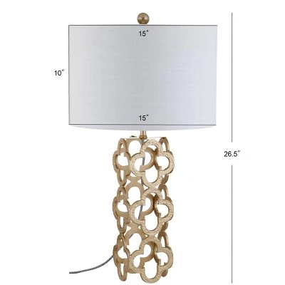 JONATHAN Y 26.5" Metal Oliver Quatrefoil Table Lamp (Includes LED Light Bulb) Gold - JONATHAN Y 5 JONATHAN Y 26.5" Metal Oliver Quatrefoil Table Lamp (Includes LED Light Bulb) Gold - JONATHAN Y - Image 3