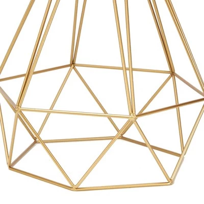 10" Celeste Wire Prism Silverwood Table Lamp (Includes CFL Light Bulb) Gold - Decor Therapy 6 10" Celeste Wire Prism Silverwood Table Lamp (Includes CFL Light Bulb) Gold - Decor Therapy - Image 4