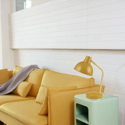 15" Novogratz Globe Liam Matte Yellow Desk Lamp with Accent Arm Gold - Globe Electric 3 15" Novogratz Globe Liam Matte Yellow Desk Lamp with Accent Arm Gold - Globe Electric