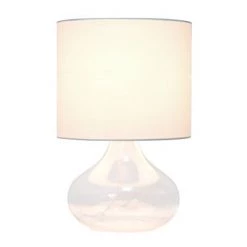 Glass Raindrop Table Lamp with Fabric Shade White - Simple Designs