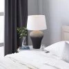 Olivia & May 15" x 23.75" Ombre Textured Ceramic Table Lamp with Shade White - Olivia & May -Loca Table Lamps Store unnamed file 842