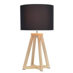 Loca Table Lamps Store 33 Wood Interlocked Triangular Table Lamp with Fabric Shade Natural - Simple Designs
