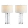 JONATHAN Y (Set of 2) 27.5" LED Glass Fused Cylinder Table Lamps - JONATHAN Y Clear -Loca Table Lamps Store unnamed file 861