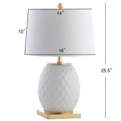 JONATHAN Y 25.5" Glass/Metal Diamond Table Lamp (Includes Energy Efficient Light Bulb) - JONATHAN Y White 5 JONATHAN Y 25.5" Glass/Metal Diamond Table Lamp (Includes Energy Efficient Light Bulb) - JONATHAN Y White - Image 3