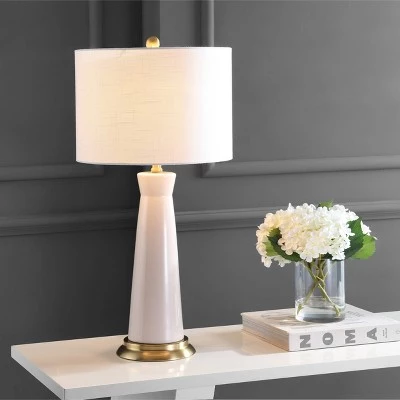 JONATHAN Y 29" Ceramic Hartley Column Table Lamp (Includes Energy Efficient Light Bulb) - JONATHAN Y White 3 JONATHAN Y 29" Ceramic Hartley Column Table Lamp (Includes Energy Efficient Light Bulb) - JONATHAN Y White