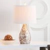 (Set of 2) 20.5" Lauralie Ivory Capiz Shell Lamp Ivory (Includes CFL Light Bulb) - Safavieh -Loca Table Lamps Store unnamed file 896