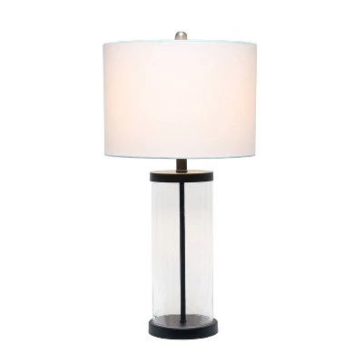 Entrapped Glass Table Lamp with Fabric Shade Black - Lalia Home 3 Entrapped Glass Table Lamp with Fabric Shade Black - Lalia Home