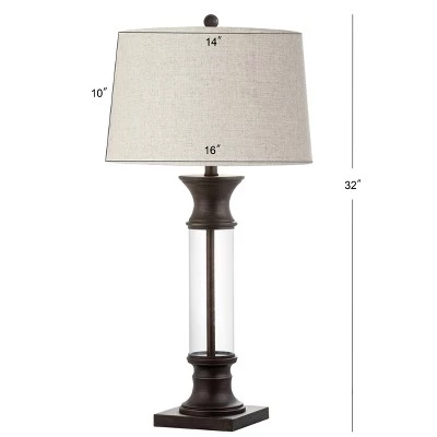 JONATHAN Y 32" (Set of 2) Hunter Metal/Glass Table Lamp (Includes Energy Efficient Light Bulb) - JONATHAN Y Gold 5 JONATHAN Y 32" (Set of 2) Hunter Metal/Glass Table Lamp (Includes Energy Efficient Light Bulb) - JONATHAN Y Gold - Image 3