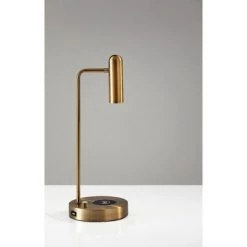 16.5" Wireless Charging Table Lamp (Includes LED Light Bulb) Antique Brass - Adesso