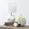 Round Prism Mini Table Lamp with Matching Fabric Shade White - Simple Designs 9 Round Prism Mini Table Lamp with Matching Fabric Shade White - Simple Designs -Loca Table Lamps Store unnamed file 974