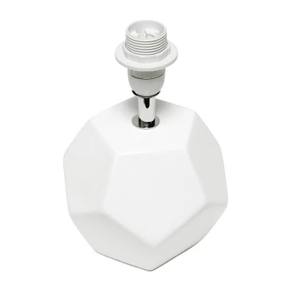 Round Prism Mini Table Lamp with Matching Fabric Shade White - Simple Designs 6 Round Prism Mini Table Lamp with Matching Fabric Shade White - Simple Designs - Image 4
