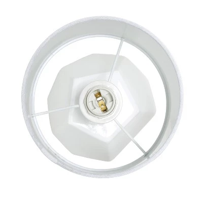 Round Prism Mini Table Lamp with Matching Fabric Shade White - Simple Designs 7 Round Prism Mini Table Lamp with Matching Fabric Shade White - Simple Designs - Image 5