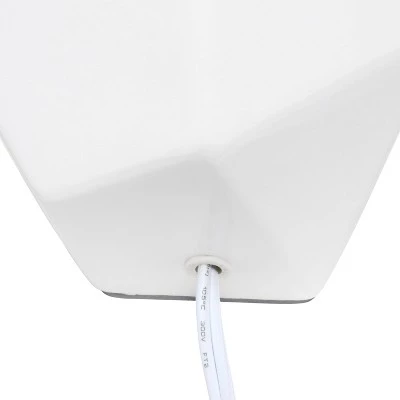 Round Prism Mini Table Lamp with Matching Fabric Shade White - Simple Designs 8 Round Prism Mini Table Lamp with Matching Fabric Shade White - Simple Designs - Image 6